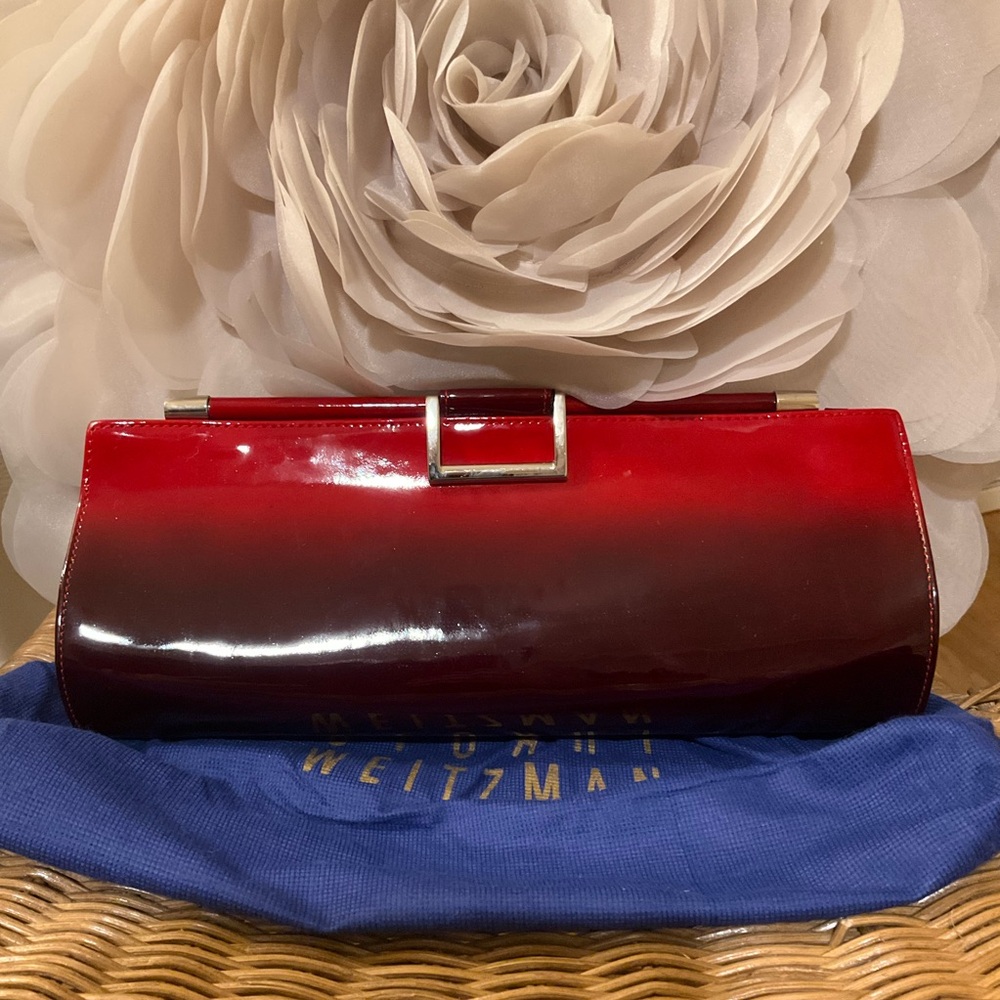 Stuart Weitzman Glossy Red Ombre Clutch